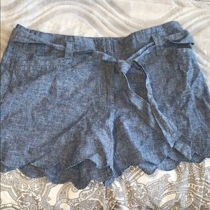 Blue Linen Shorts